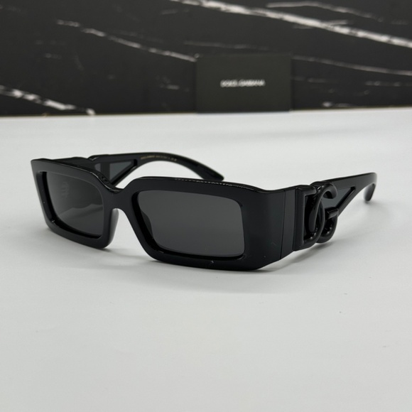 NEW DG6197 501/87 DOLCE&GABBANA BLACK SQUARE WOMEN SUNGLASSES - Picture 3 of 9